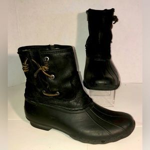SPERRY Top-Sider Black Waterproof Rubber Boots Women’s Size 10M